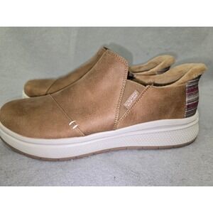 Skechers BOBS Stay Wave Slip Ins Women's Tan Cozy Slip On Shoes Size 10